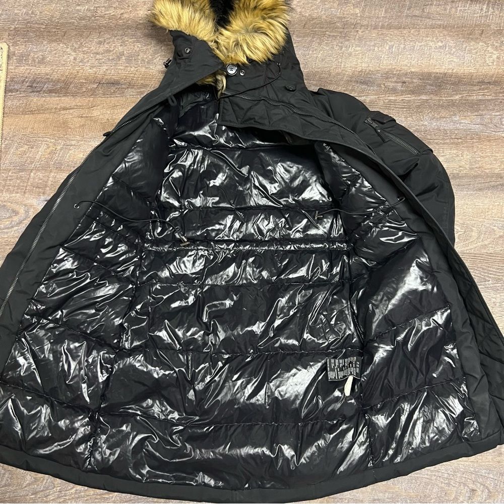 S13 New York Alpine Coat Womens Small Black Duck Down faux fur hood winter coat - Picture 7 of 16